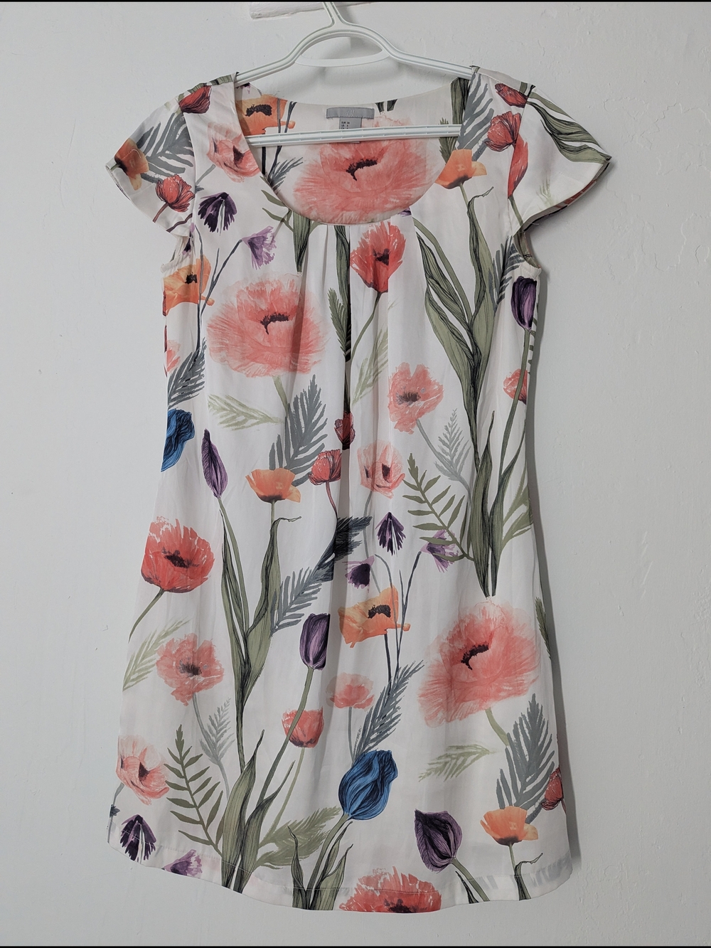 H&M Dress with Coral and Green Floral Accent